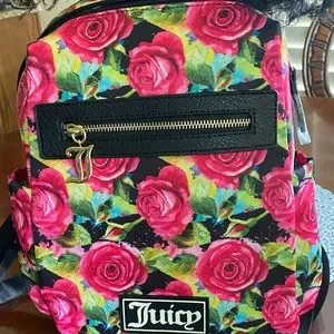 Juicy Couture Black Multi Rose Sport Backpack ~ NWT NWT Juicy Couture Black Multi Rose Good Sport Backpack  main image 3